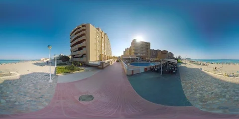 4K 360Vr Video Spain La Manga Unique Sea Foreland Resort Views Stockbeeldmateriaal 113084826