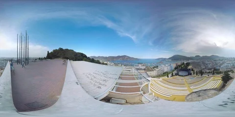 4K 360VR video, Spain landmarks architecture Cartagena historical part views. Stock Footage 105852683