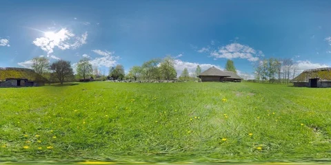 4K 360VR video typical baltic 19-th century village ethnographic park. Vídeos de archivo 106185431