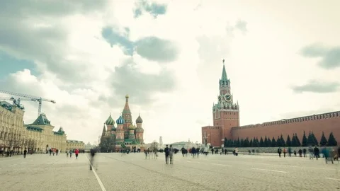 4k, 3840, 2160p timelapse Red Square Moscow Stock Footage 73580155