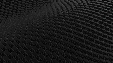 4K 3D Abstract animation Geometric Pattern. Metallic scales black background. Re Stock Footage 129275049
