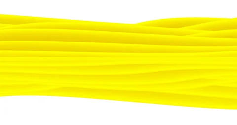 4k 3d abstract flowing liquid yellow waves isolated on white background. Video stock 132973150