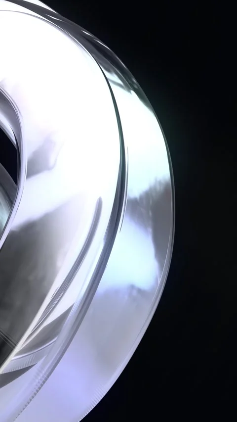 4K 3D abstract silver-shaped phone looping desktop wallpaper animation clean 動画素材 317133343