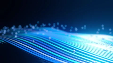 4k 3d abstract wavy lines background element, neon curved dynamic elegant glow Vídeo Stock 317133145