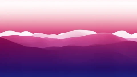 4K 3D Animated Looping Mountain Landscape - purple Hills, Ridges in Mist, Nature Vídeo Stock 305697143