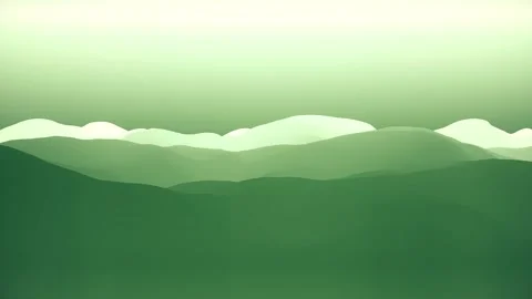 4K 3D Animated Looping Mountain Landscape - Green Hills, Ridges in Mist, Nature Stock Footage 305697243