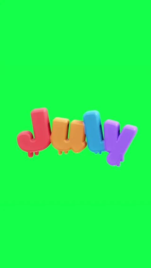 4K 3D animated text showing hello with each month name on a green screen Video stock 310494167