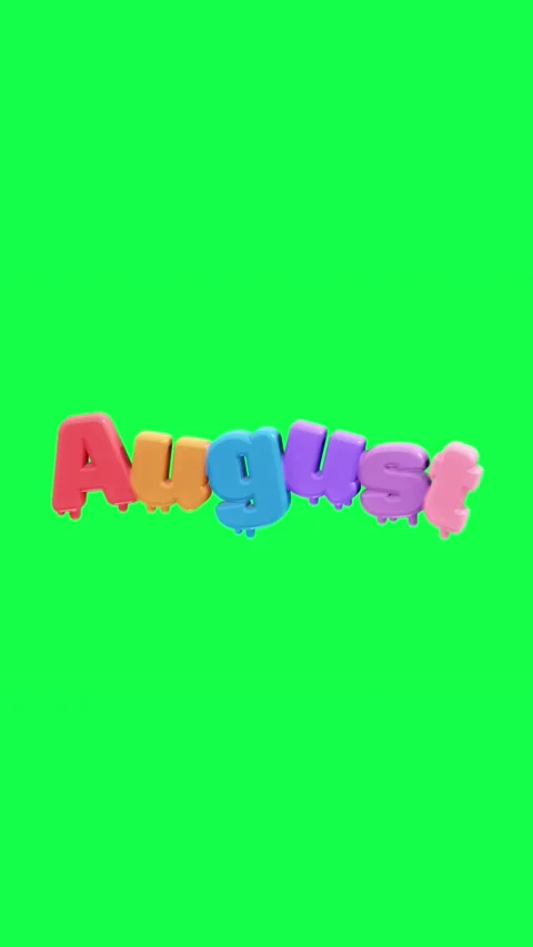 4K 3D animated text showing hello with each month name on a green screen Video stock 310494168