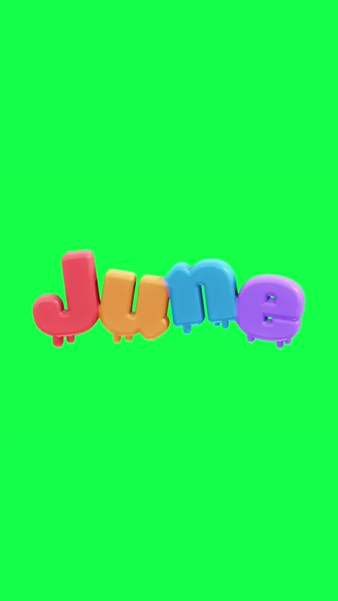 4K 3D animated text showing hello with each month name on a green screen Video stock 310494170