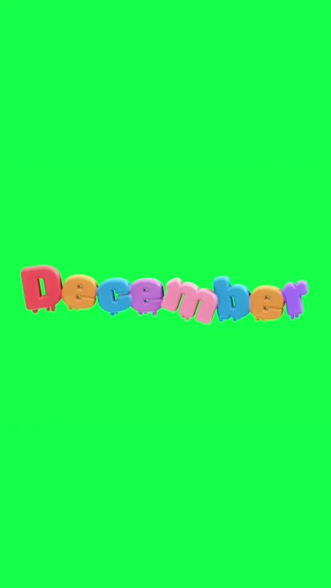 4K 3D animated text showing hello with each month name on a green screen Video stock 310494184