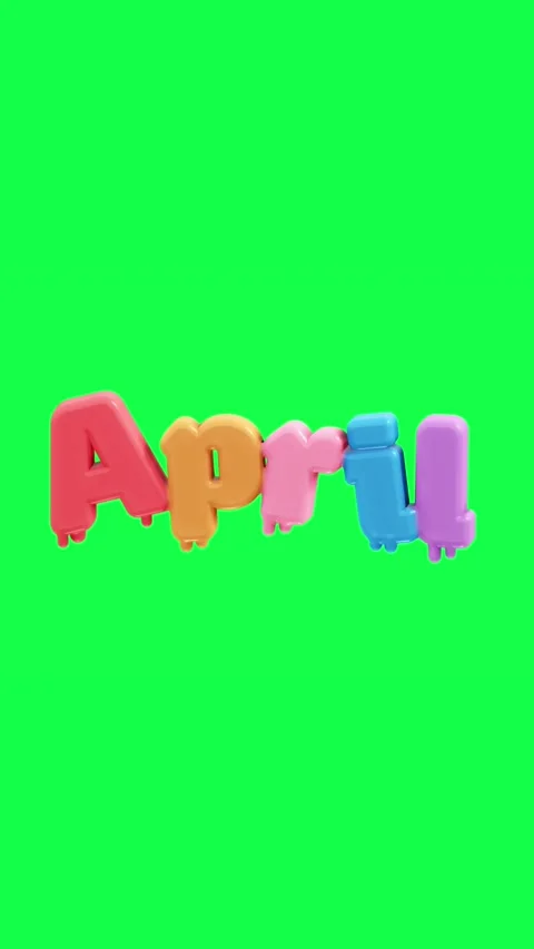 4K 3D animated text showing hello with each month name on a green screen Video stock 310494198