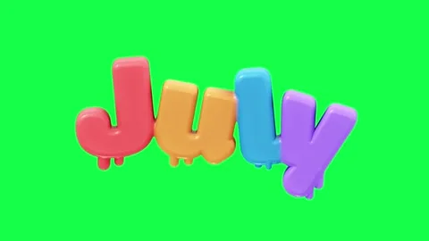 4K 3D animated text showing hello with each month name on a green screen Video stock 310494211