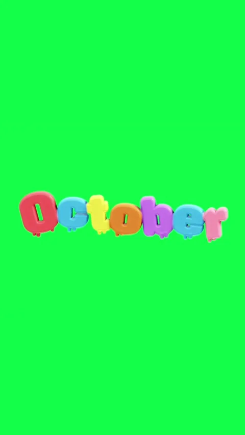 4K 3D animated text showing hello with each month name on a green screen Video stock 310494212