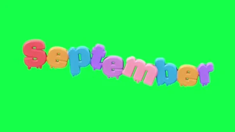 4K 3D animated text showing hello with each month name on a green screen Video stock 310494217