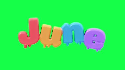 4K 3D animated text showing hello with each month name on a green screen Video stock 310494225