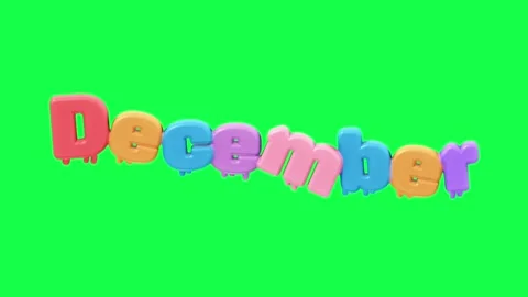 4K 3D animated text showing hello with each month name on a green screen Video stock 310494227