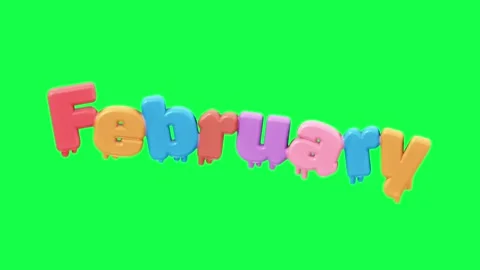4K 3D animated text showing hello with each month name on a green screen Video stock 310494239