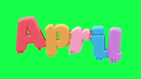 4K 3D animated text showing hello with each month name on a green screen Video stock 310494244