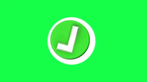 4K 3D animation of a checklist button with a green screen background Video stock 309999754