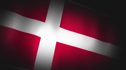 4K 3D Animation of Denmark Danish Flag Closeup Canvas Texture 库存影片 43825800