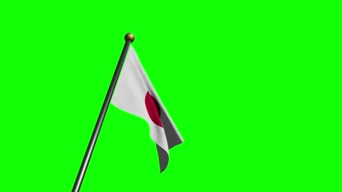 4K 3D animation. Flag of Japan waving in the wind. Stock Footage 154019882