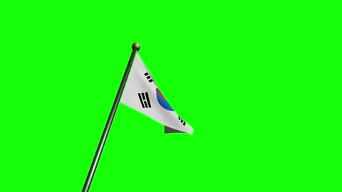 4K 3D animation. Flag of South Korea waving in the wind. Stock Footage 154335940