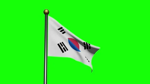 4K 3D animation. Flag of South Korea waving in the wind. Stock Footage 154335942
