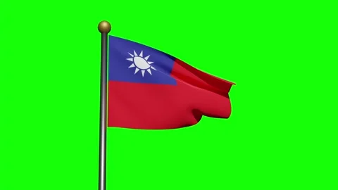 4K 3D animation. Flag of Taiwan waving in the wind. Stock Footage 154335938