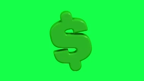 4K 3D animation of a floating dollar symbol set against a green screen Stock Footage 310216501