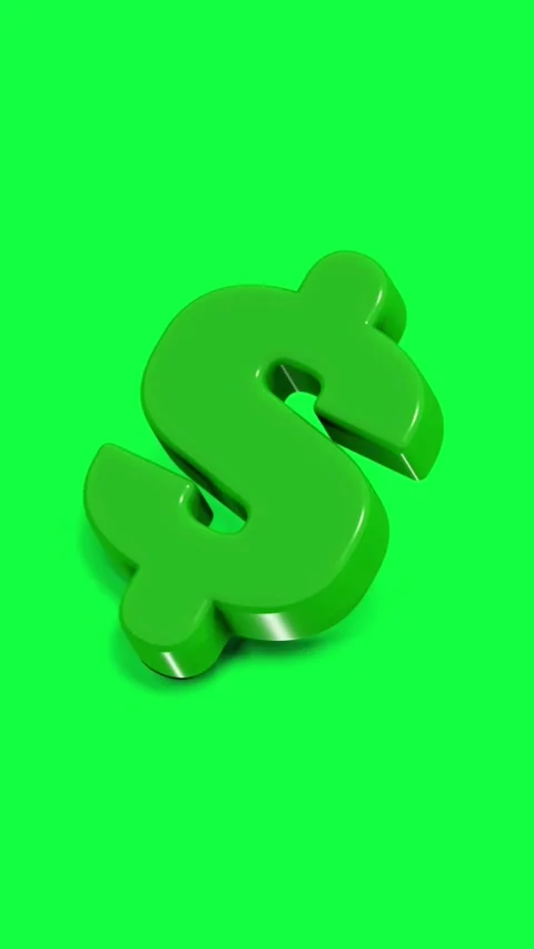 4K 3D animation of a floating dollar symbol set against a green screen Video stock 310216502