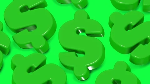 4K 3D animation of a floating dollar symbol set against a green screen Video stock 310216509