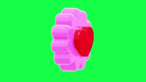 4K 3D animation of a heart-shaped flower Video stock 309931783
