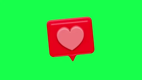 4K 3D animation of a heart-shaped bubble chat Video stock 309932129