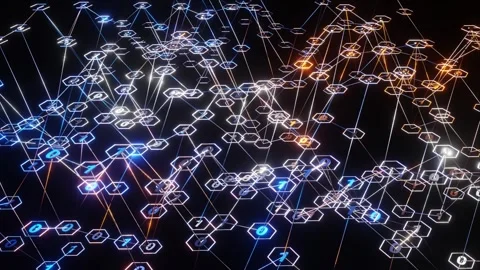 4k 3D animation. Infographics binary numbers tunnel. Technology Network data Stock Footage 256671564