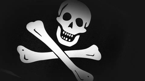 4K 3D Animation of Jolly Roger, pirate F, Stock Video