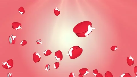 4K 3D Animation of multiple stop clocks falling and moving fast loop background Stock Footage 187091379