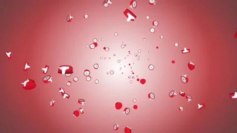 4K 3D Animation of multiple stop clocks falling and moving fast loop background Stock Footage 187095136