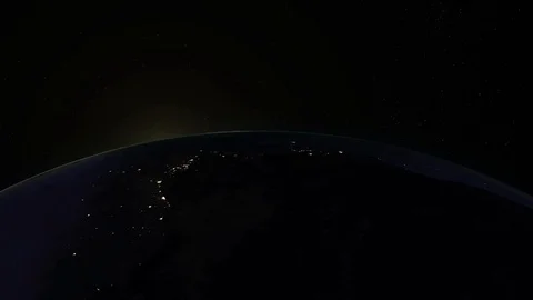 4K 3D Animation Planet Earth sunrise using Satellite Imagery Nasa Video stock 90764385