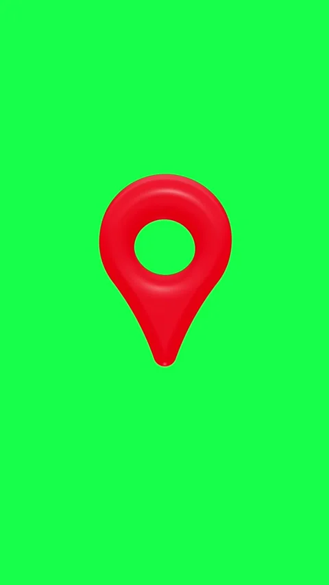 4K 3D animation of a red pin point marker on a green screen background 스톡 동영상 309927620