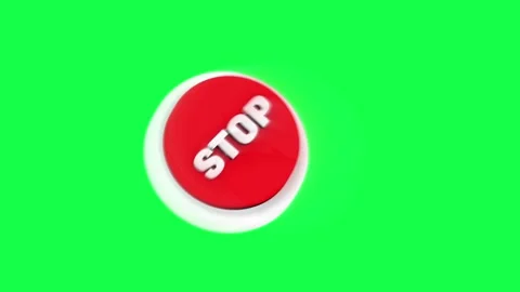 4K 3D animation of a red stop button on a green screen background 스톡 동영상 309999761