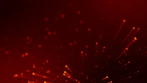 4k 3d animation of red yellow glowing particles float in viscous liquid and Stock Footage 114018926