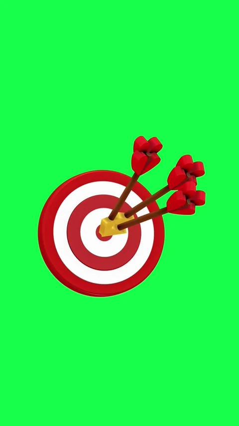 4K 3D animation of a target with an arrow on a green screen 스톡 동영상 310004312
