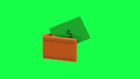 4K 3D animation of a wallet filled with dollar bills on a green screen 스톡 동영상 309927725