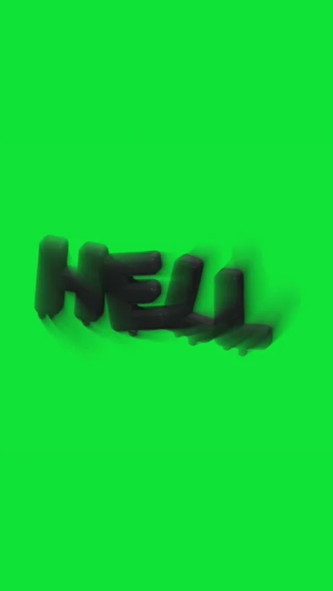 4K 3D animation of the word hell in bold black color with a green screen 스톡 동영상 309927555