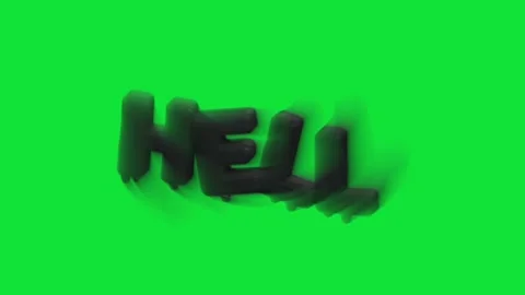 4K 3D animation of the word hell in bold black color with a green screen Stock Footage 309927597