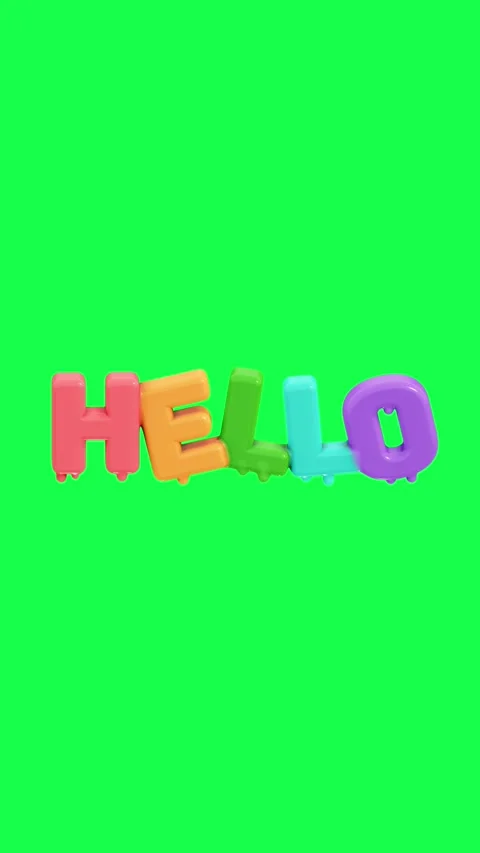 4K 3D animation of the word Hello in vibrant candy colors with a green screen 스톡 동영상 309927575