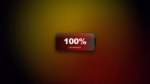 4K 3D battery level 0–100%, seamless loop, gradient Stock Footage 332150459