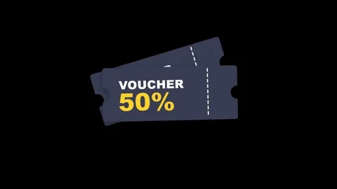 4K 3D Blue 50% Off Discount Voucher Animation Retail Sale Vidéo 332841912