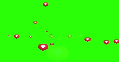 4k 3d bubble social media like button bouncing on green screen Stock Footage 255374330