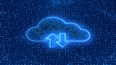 4K 3D Cloud computing cloud services IOT big data center Loop Backgrounds. 動画素材 177322625